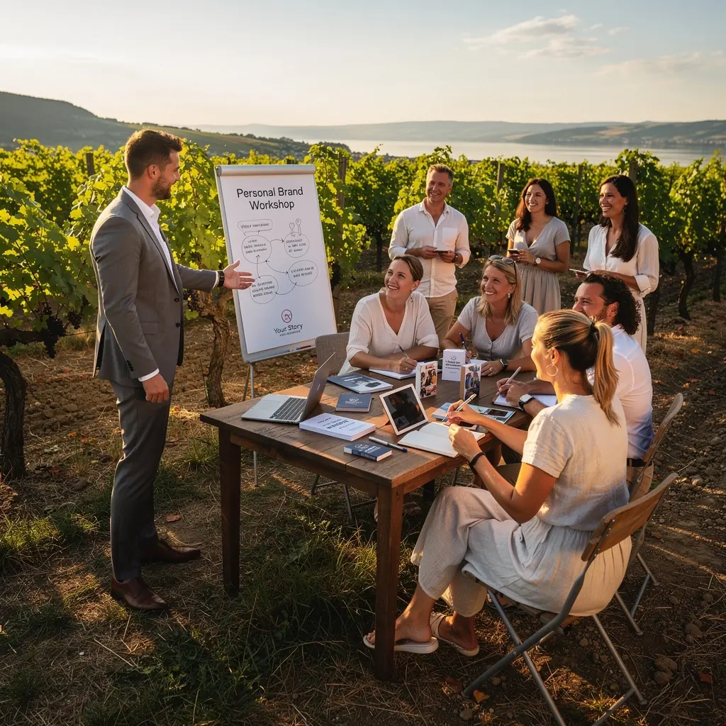 Ein Notizbuch mit Strategien zur Verbesserung der persönlichen Markenidentität.